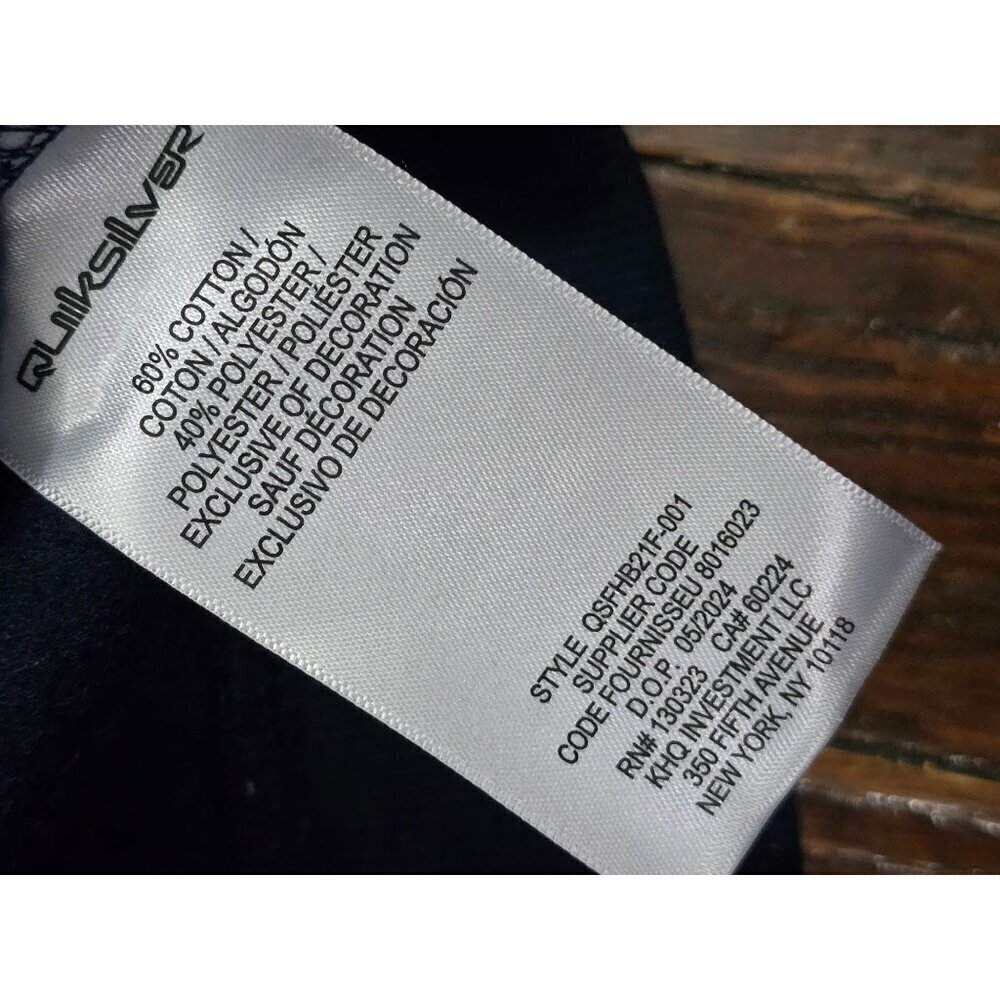 Quiksilver Black Surf Hoodie Sweatshirt Medium - Picture 9 of 12
